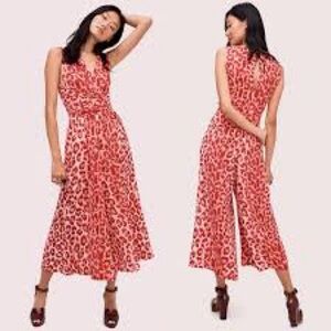 Women's Red Leopard Print Jumpsuit